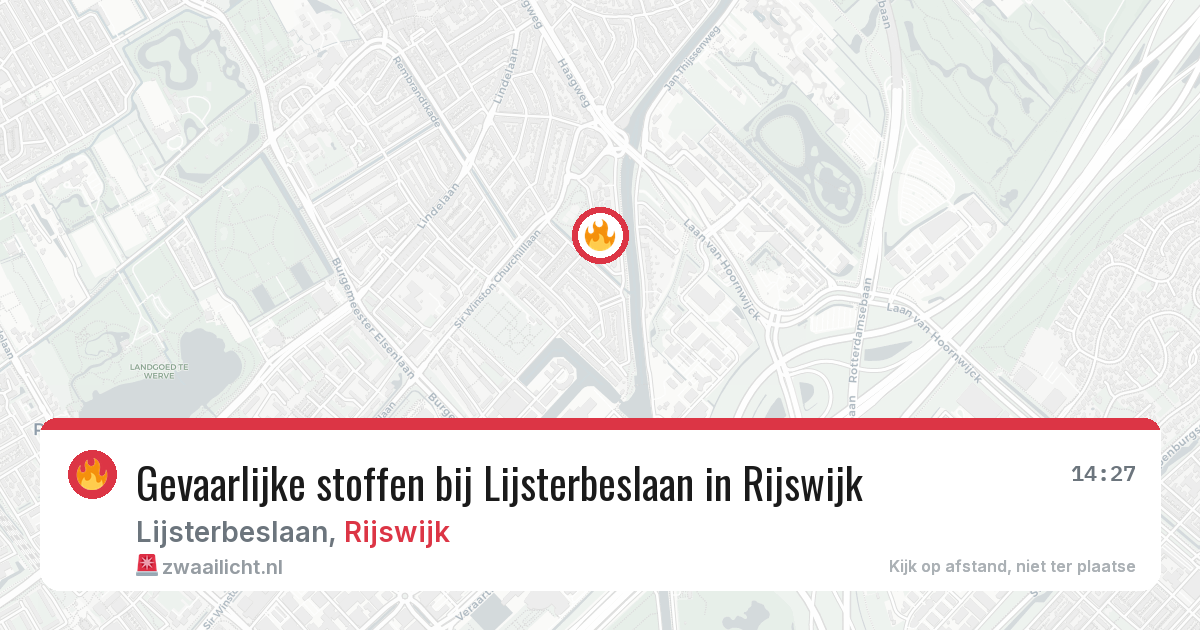 Gevaarlijke stoffen bij Lijsterbeslaan in Rijswijk — 22 jun 2026