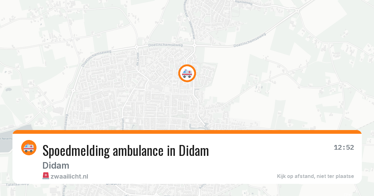 Spoedmelding ambulance in Didam — 12 aug 2026
