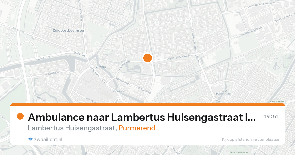 Ambulance naar Lambertus Huisengastraat in Purmerend — 20 aug 2026