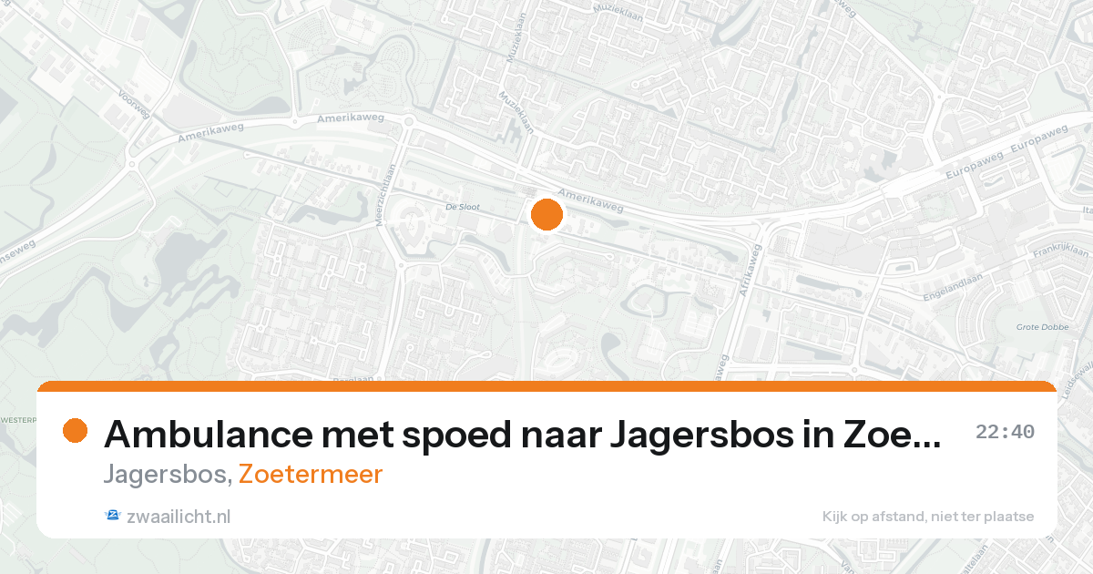 Ambulance met spoed naar Jagersbos in Zoetermeer — 21 aug 2026