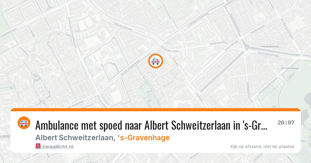 Ambulance met spoed naar Albert Schweitzerlaan in 's-Gravenhage — 12 aug 2026