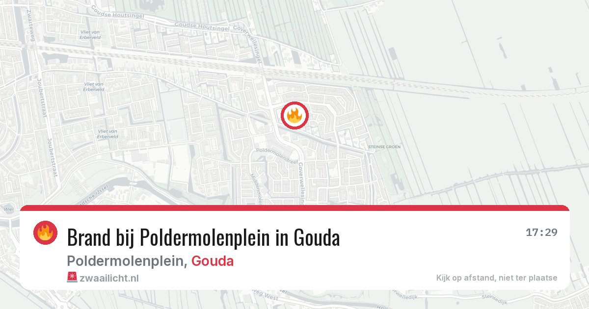 Brand bij Poldermolenplein in Gouda — 14 jun 2026