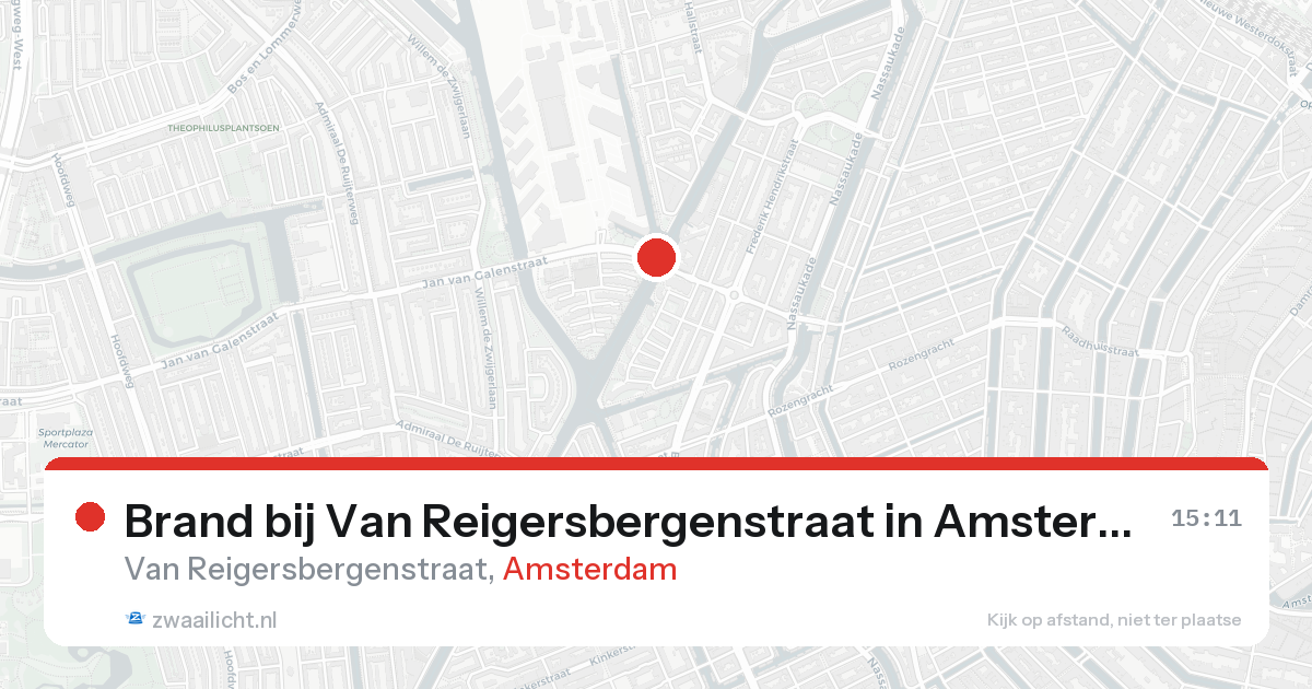 Brand bij Van Reigersbergenstraat in Amsterdam — 15 aug 2026