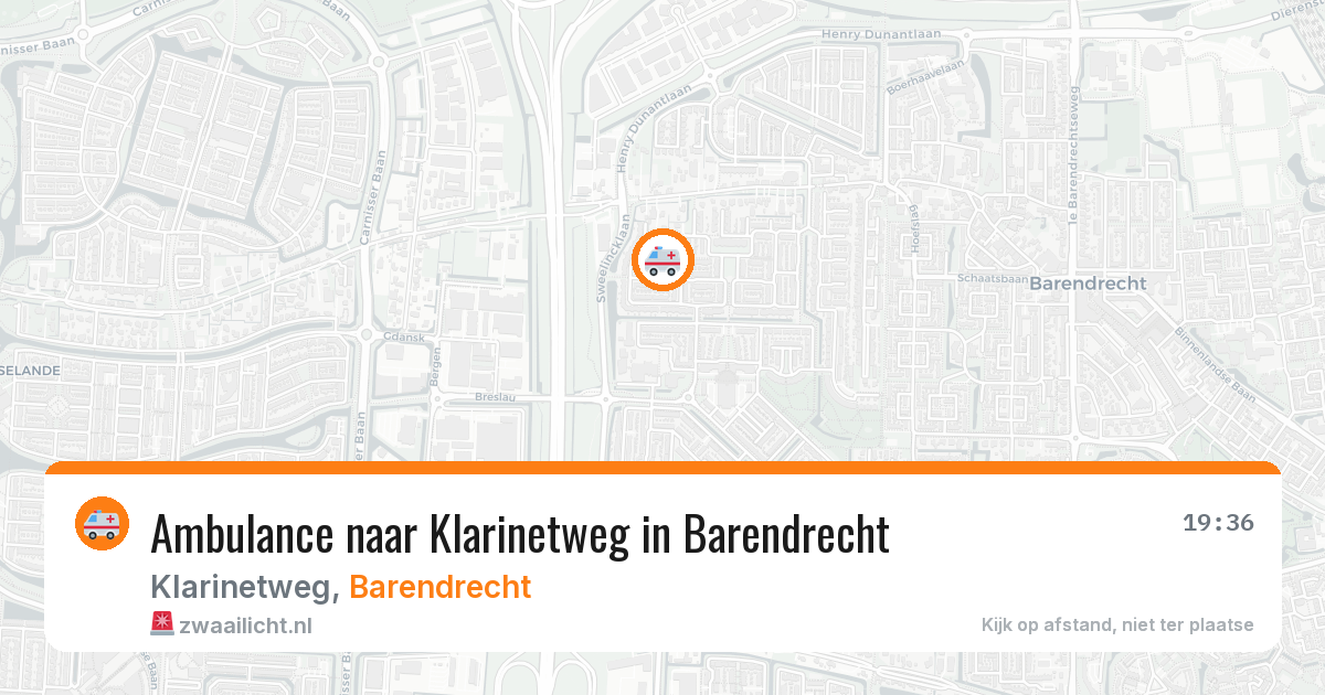 Ambulance naar Klarinetweg in Barendrecht — 12 aug 2026