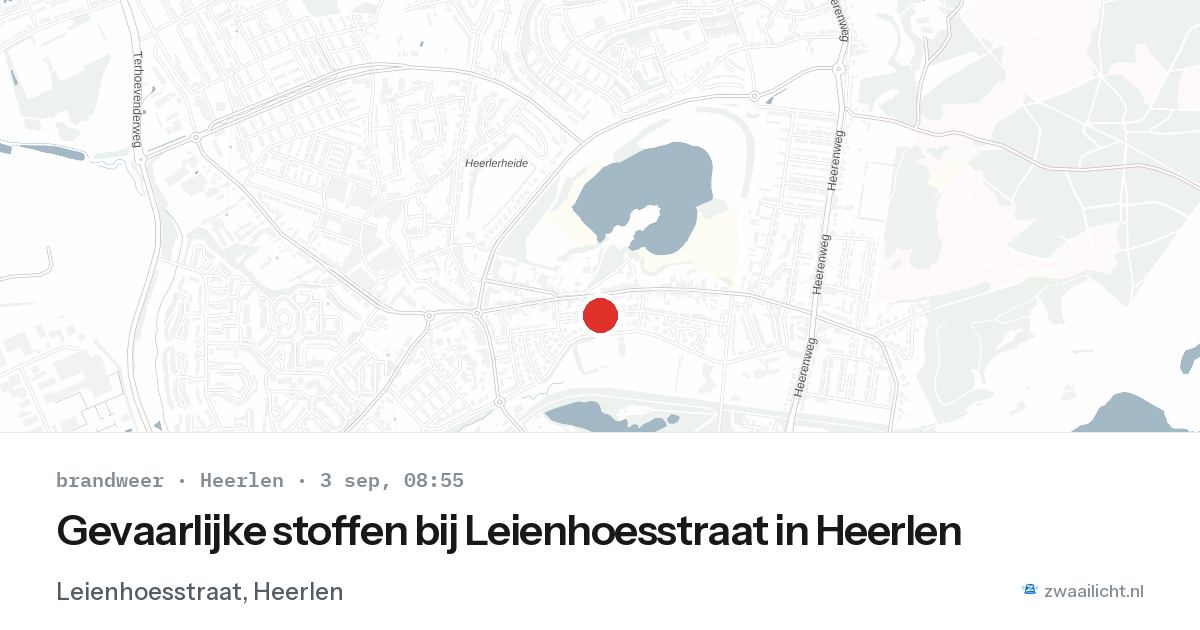 Gevaarlijke stoffen bij Leienhoesstraat in Heerlen — 3 sep 2026