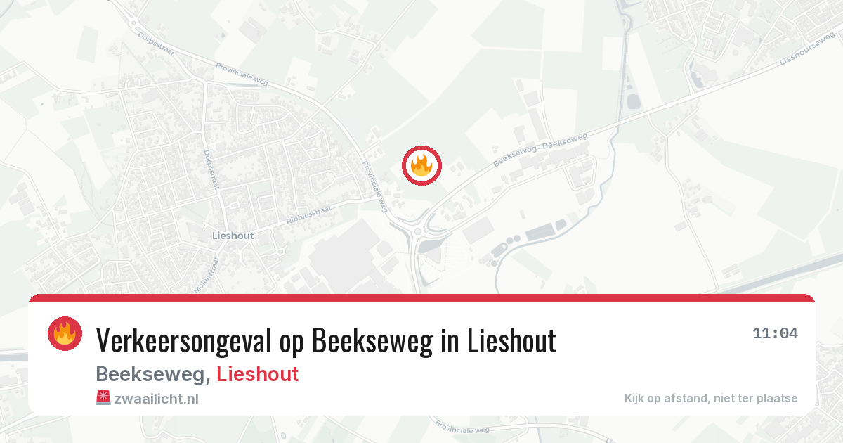 Verkeersongeval op Beekseweg in Lieshout — 16 feb 2026