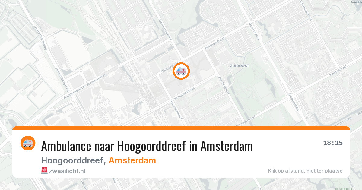 Ambulance naar Hoogoorddreef in Amsterdam — 8 mei 2026