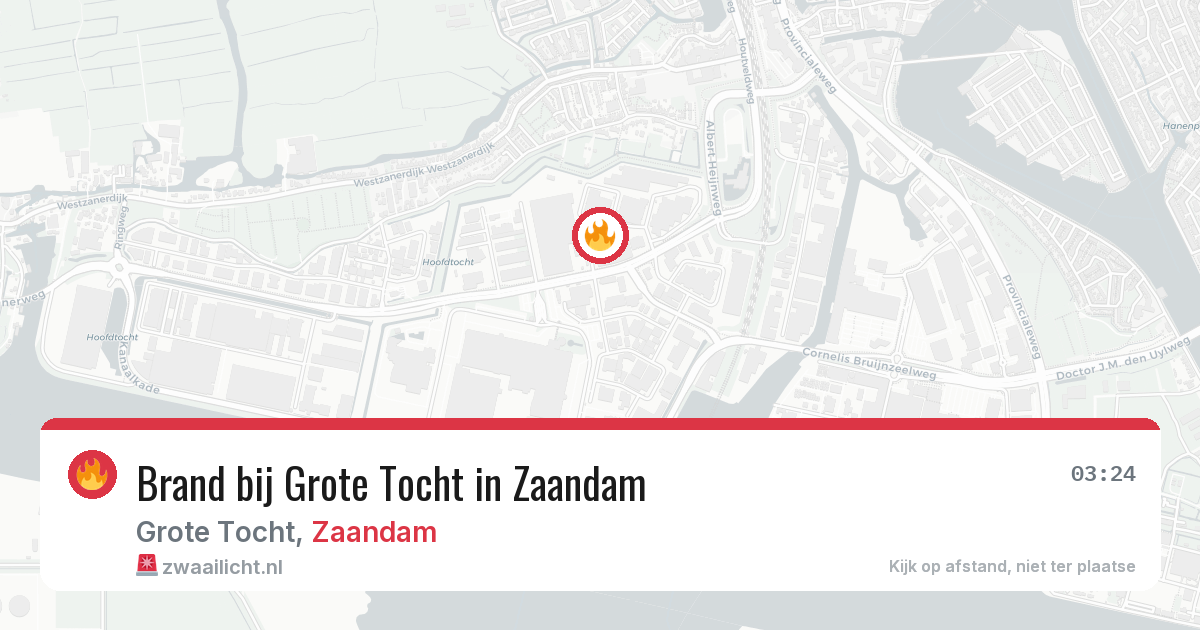 Brand bij Grote Tocht in Zaandam — 6 mei 2026