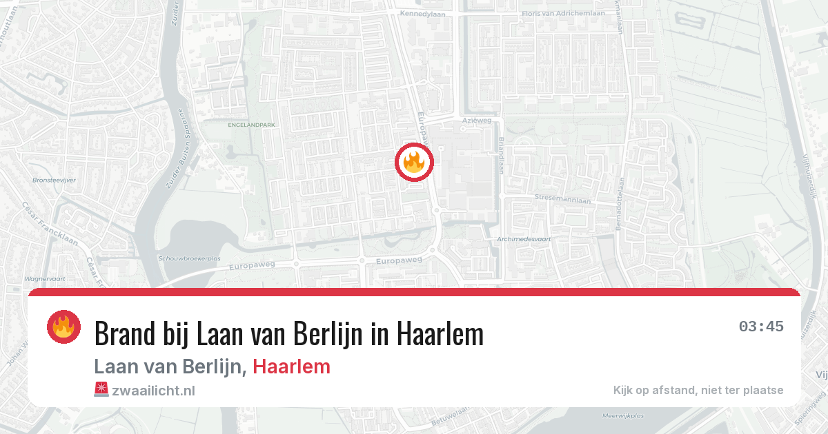 Brand bij Laan van Berlijn in Haarlem — 4 apr 2026