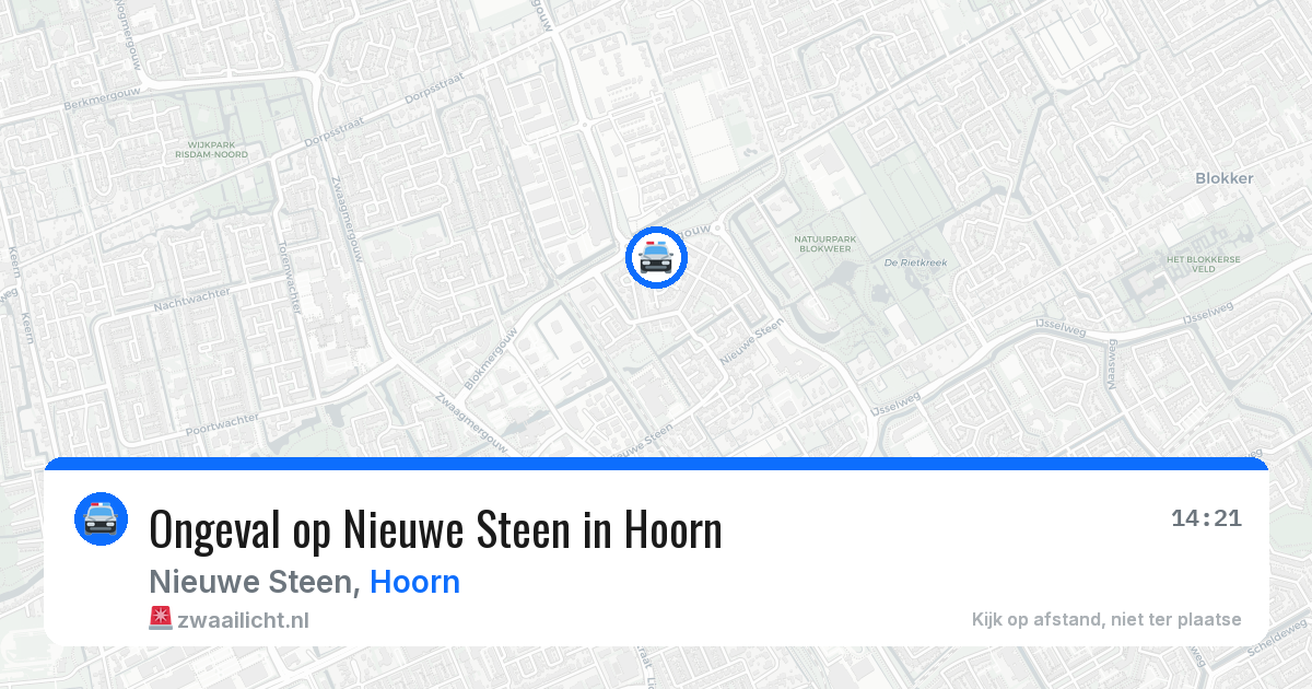 Ongeval op Nieuwe Steen in Hoorn — 8 jul 2026