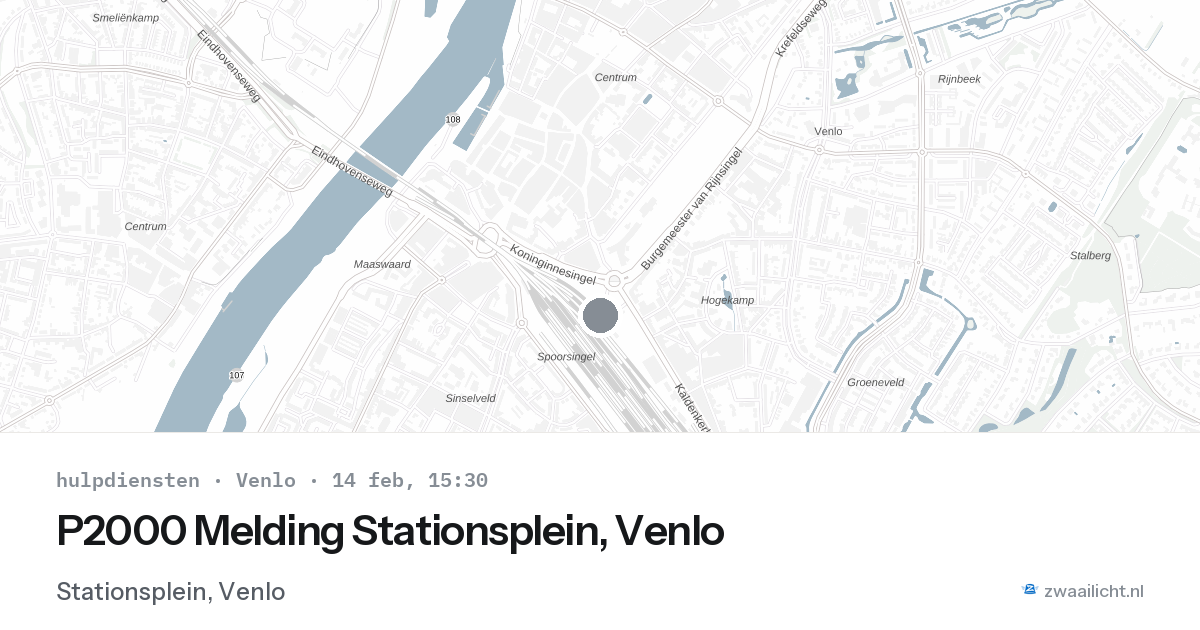 P2000 Melding Stationsplein, Venlo — 14 feb 2026