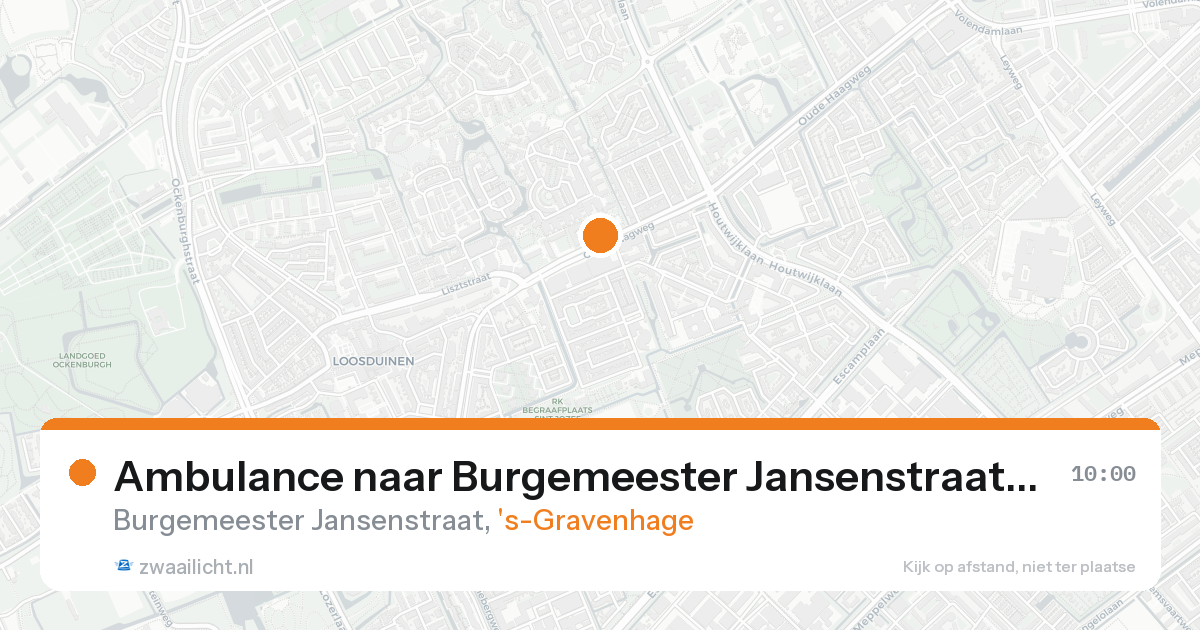 Ambulance naar Burgemeester Jansenstraat in 's-Gravenhage — 17 aug 2026