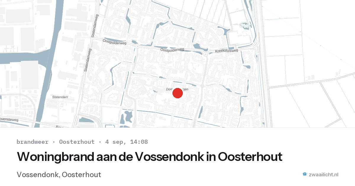 Woningbrand aan de Vossendonk in Oosterhout — 4 sep 2026