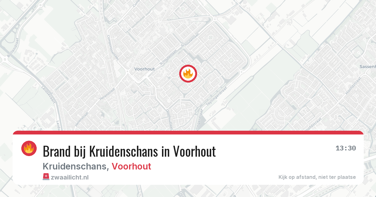 Brand bij Kruidenschans in Voorhout — 23 mei 2026