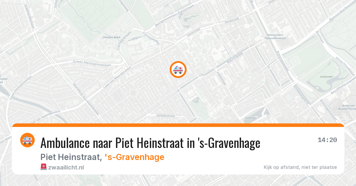 Ambulance naar Piet Heinstraat in 's-Gravenhage — 25 mei 2026