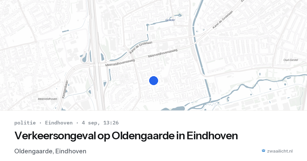 Verkeersongeval op Oldengaarde in Eindhoven — 4 sep 2026