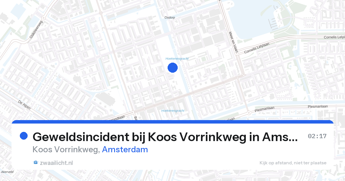 Geweldsincident bij Koos Vorrinkweg in Amsterdam — 27 aug 2026
