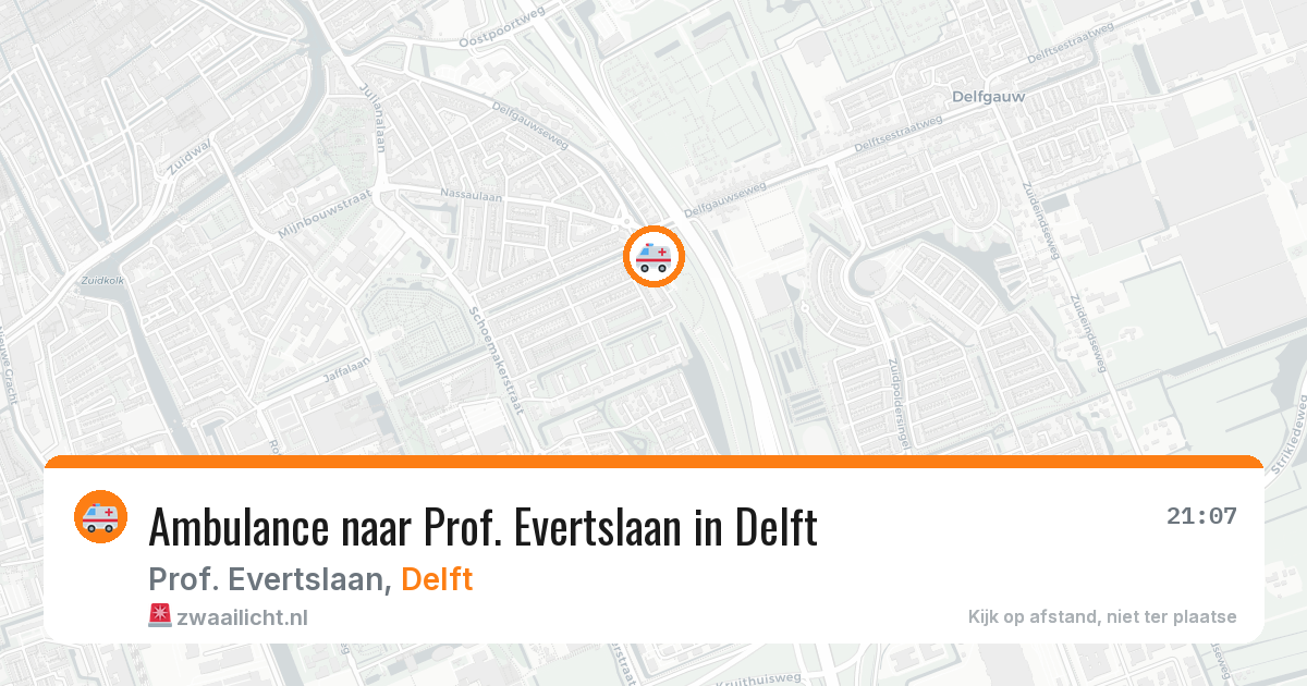 Ambulance naar Prof. Evertslaan in Delft — 17 mei 2026