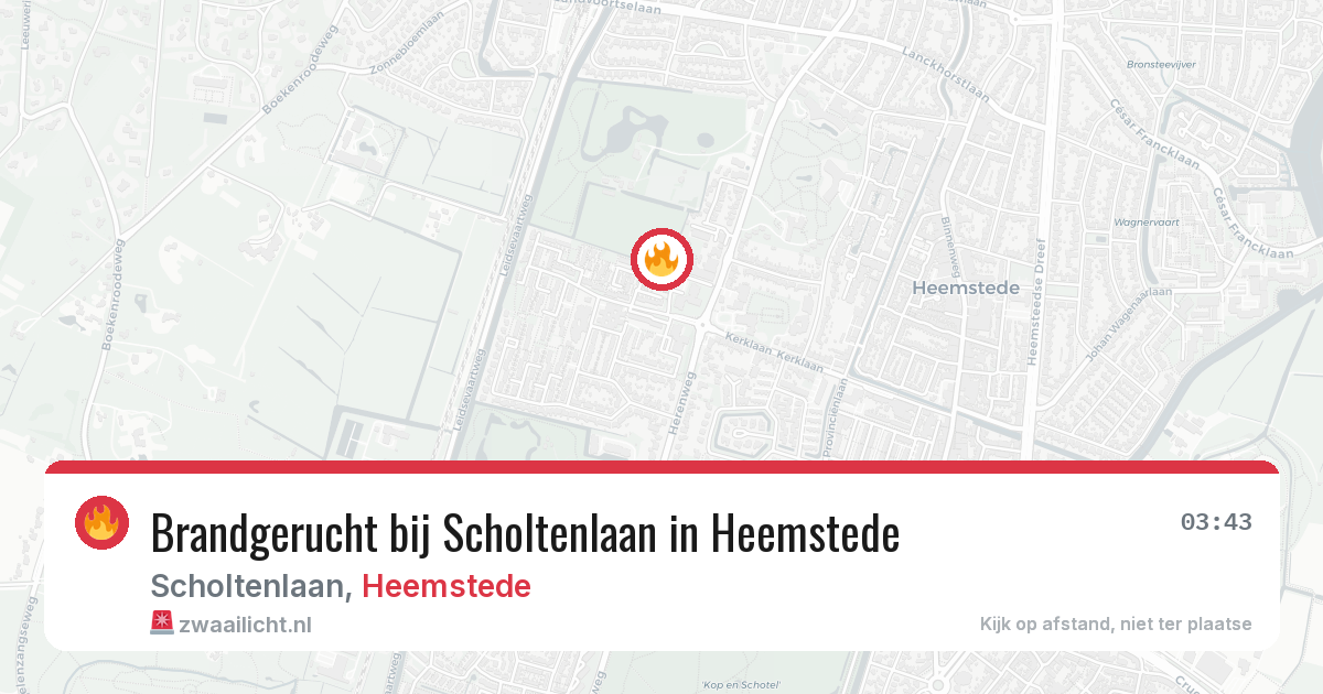 Brandgerucht bij Scholtenlaan in Heemstede — 28 jun 2026