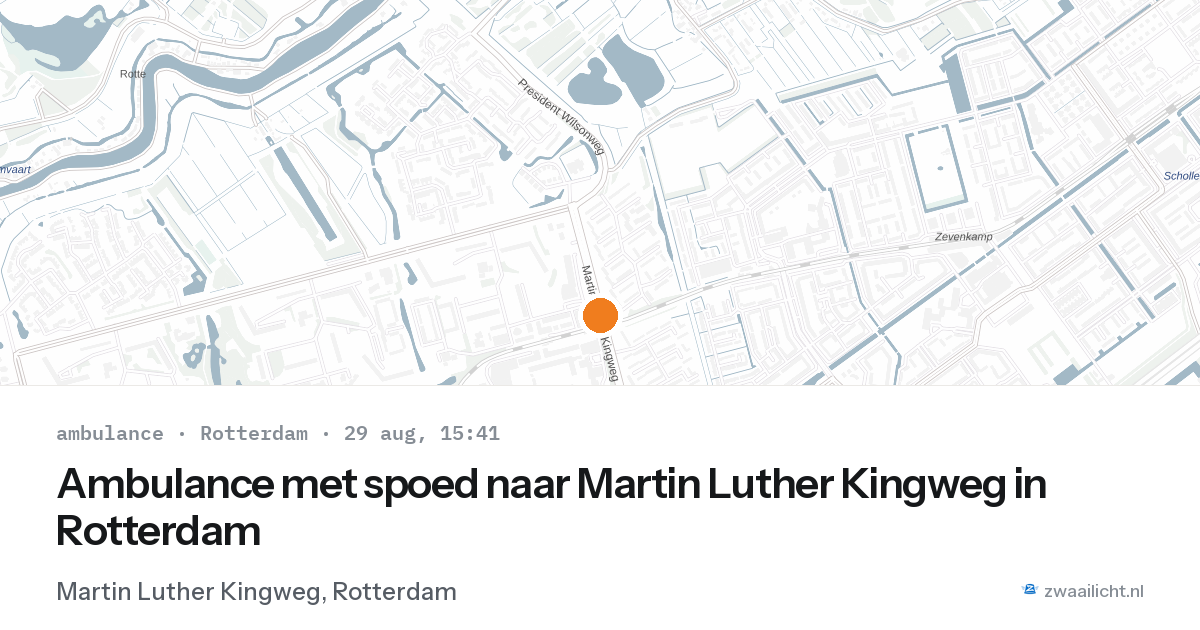 Ambulance met spoed naar Martin Luther Kingweg in Rotterdam — 29 aug 2026