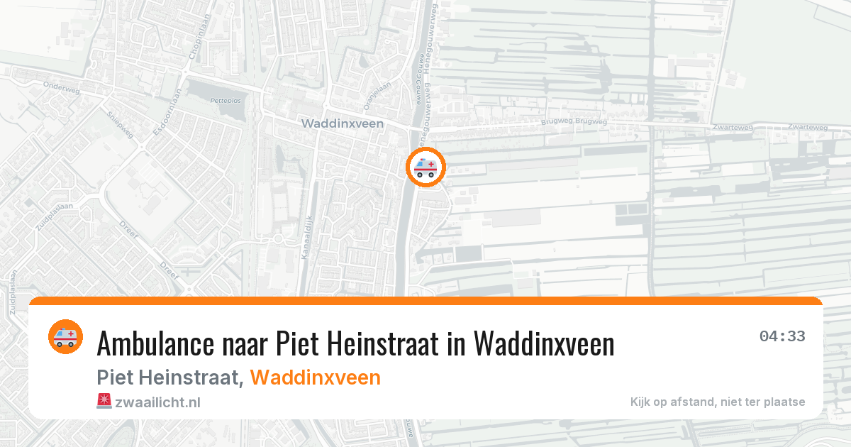 Ambulance naar Piet Heinstraat in Waddinxveen — 19 jul 2026