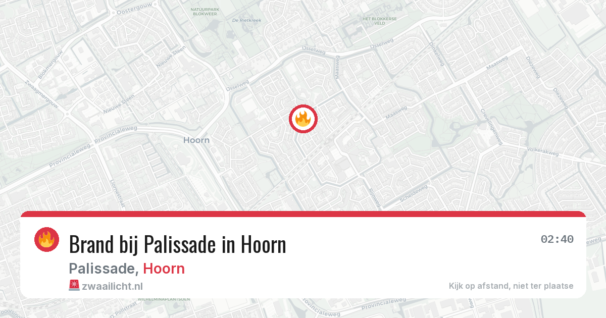 Brand bij Palissade in Hoorn — 1 feb 2026
