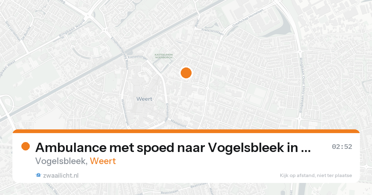 Ambulance met spoed naar Vogelsbleek in Weert — 18 aug 2026