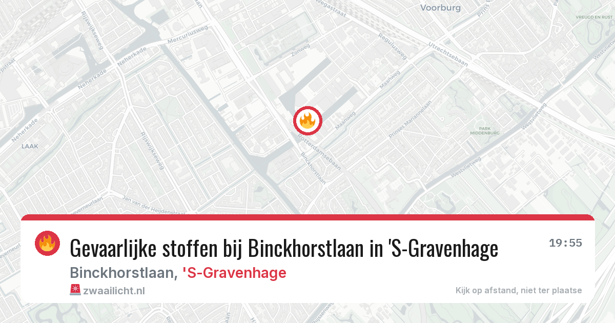 Gevaarlijke stoffen bij Binckhorstlaan in 'S-Gravenhage — 8 aug 2026