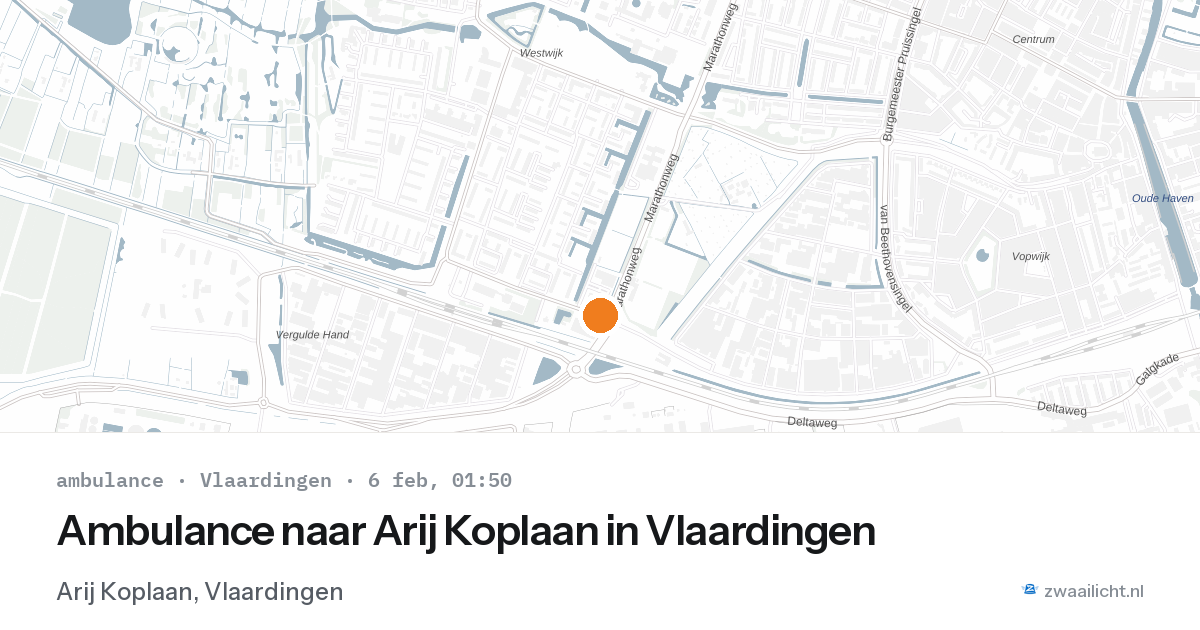 Ambulance naar Arij Koplaan in Vlaardingen — 6 feb 2026
