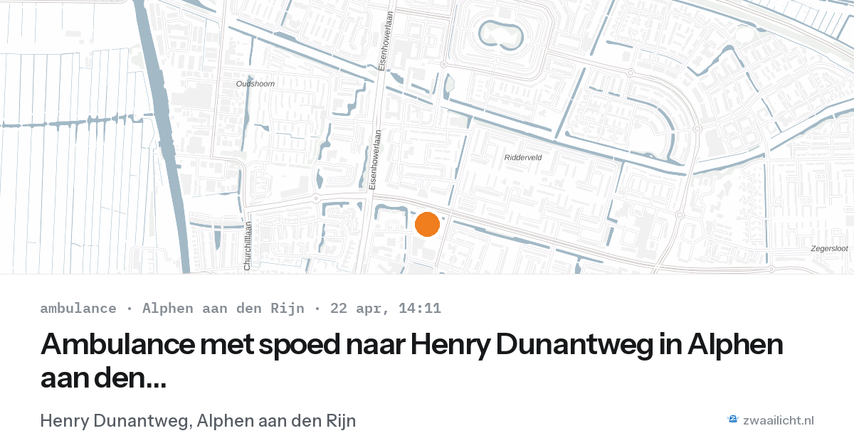 Ambulance met spoed naar Henry Dunantweg in Alphen aan den Rijn — 22 apr 2026
