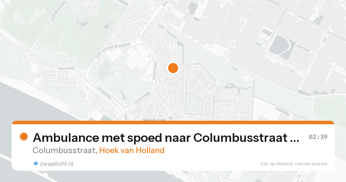 Ambulance met spoed naar Columbusstraat in Hoek van Holland — 20 aug 2026