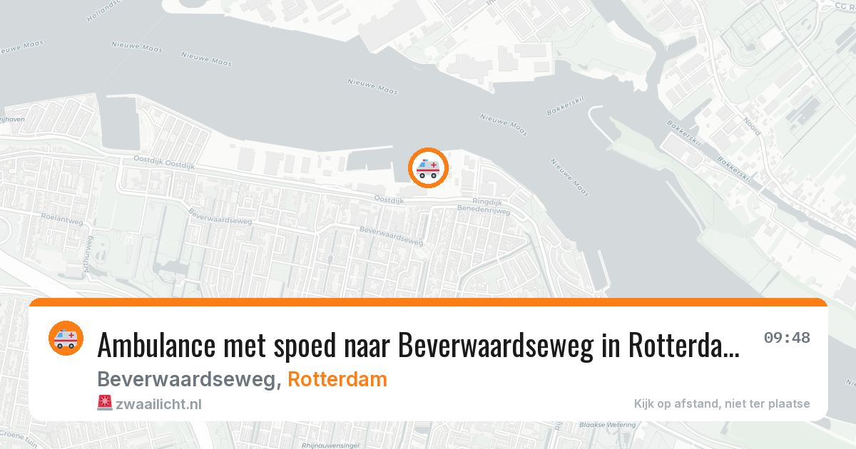 Ambulance met spoed naar Beverwaardseweg in Rotterdam — 5 jun 2026