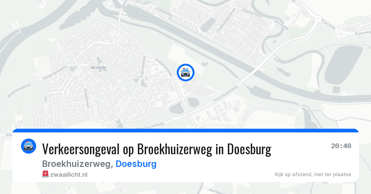 Verkeersongeval op Broekhuizerweg in Doesburg — 20 mrt 2026