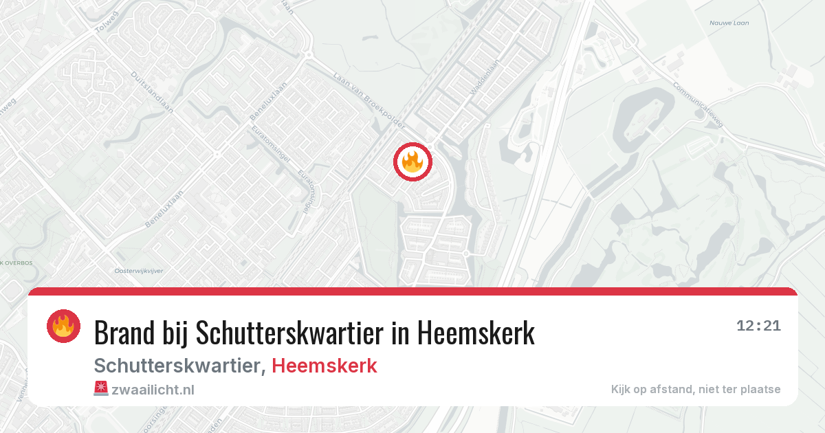 Brand bij Schutterskwartier in Heemskerk — 20 mei 2026