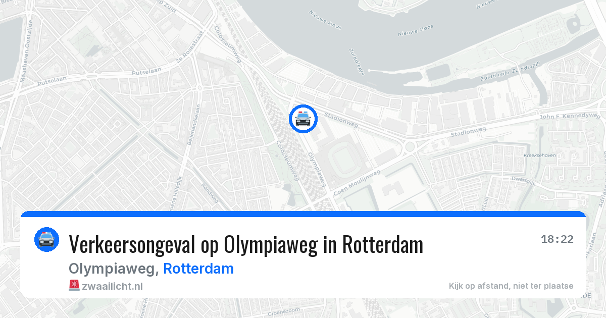 Verkeersongeval op Olympiaweg in Rotterdam — 13 jul 2026