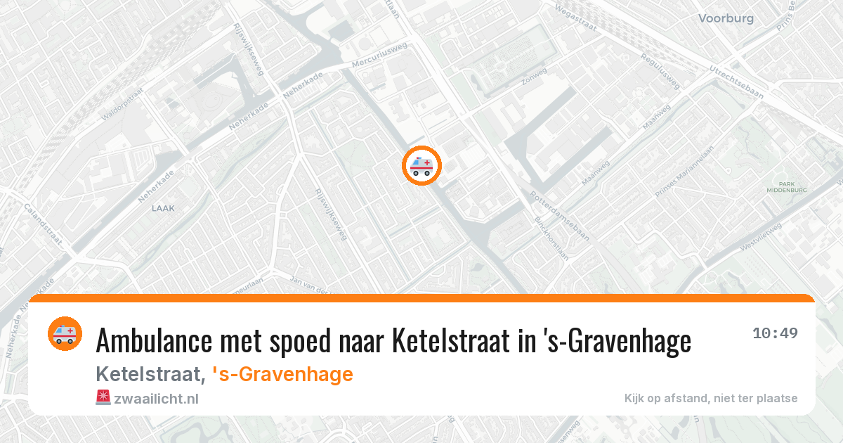Ambulance met spoed naar Ketelstraat in 's-Gravenhage — 1 aug 2026