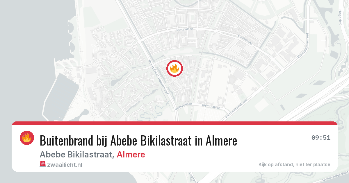Buitenbrand bij Abebe Bikilastraat in Almere — 28 mei 2026