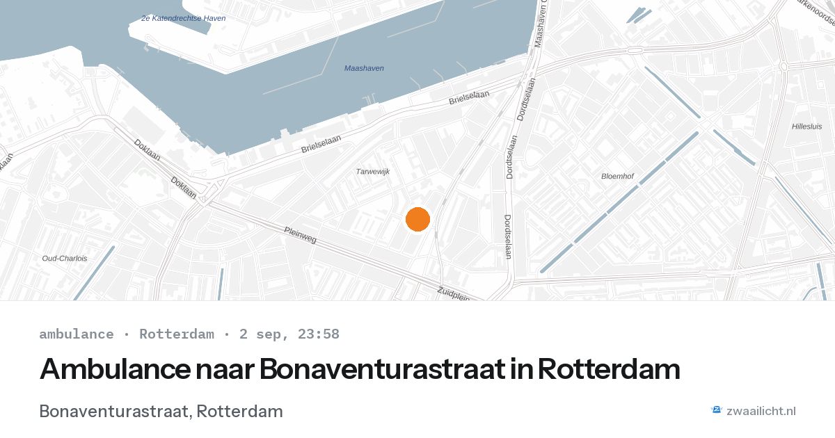 Ambulance naar Bonaventurastraat in Rotterdam — 2 sep 2026