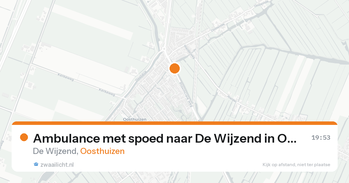 Ambulance met spoed naar De Wijzend in Oosthuizen — 16 aug 2026