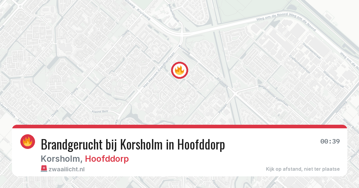 Brandgerucht bij Korsholm in Hoofddorp — 28 jan 2026