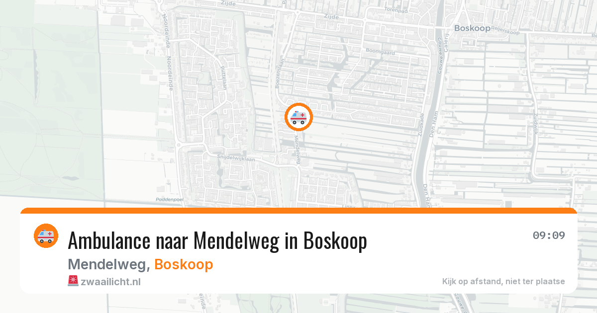 Ambulance naar Mendelweg in Boskoop — 7 aug 2026