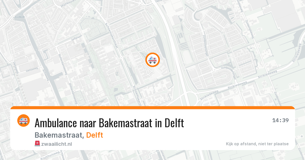 Ambulance naar Bakemastraat in Delft — 10 aug 2026