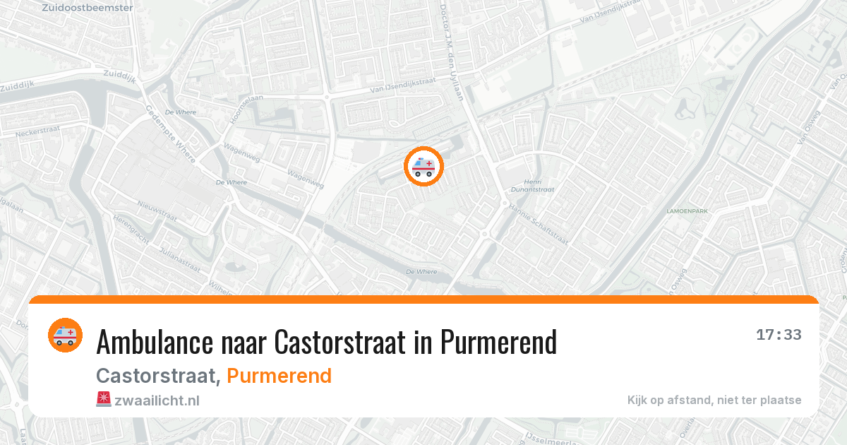 Ambulance naar Castorstraat in Purmerend — 22 apr 2026
