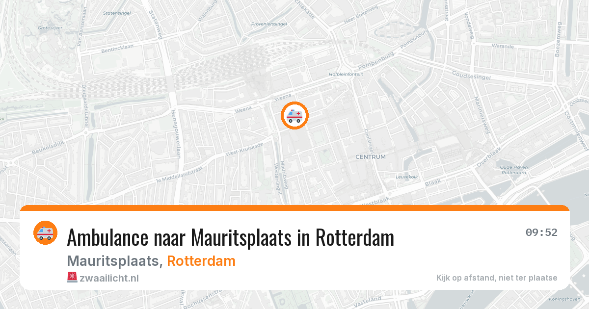 Ambulance naar Mauritsplaats in Rotterdam — 1 aug 2026
