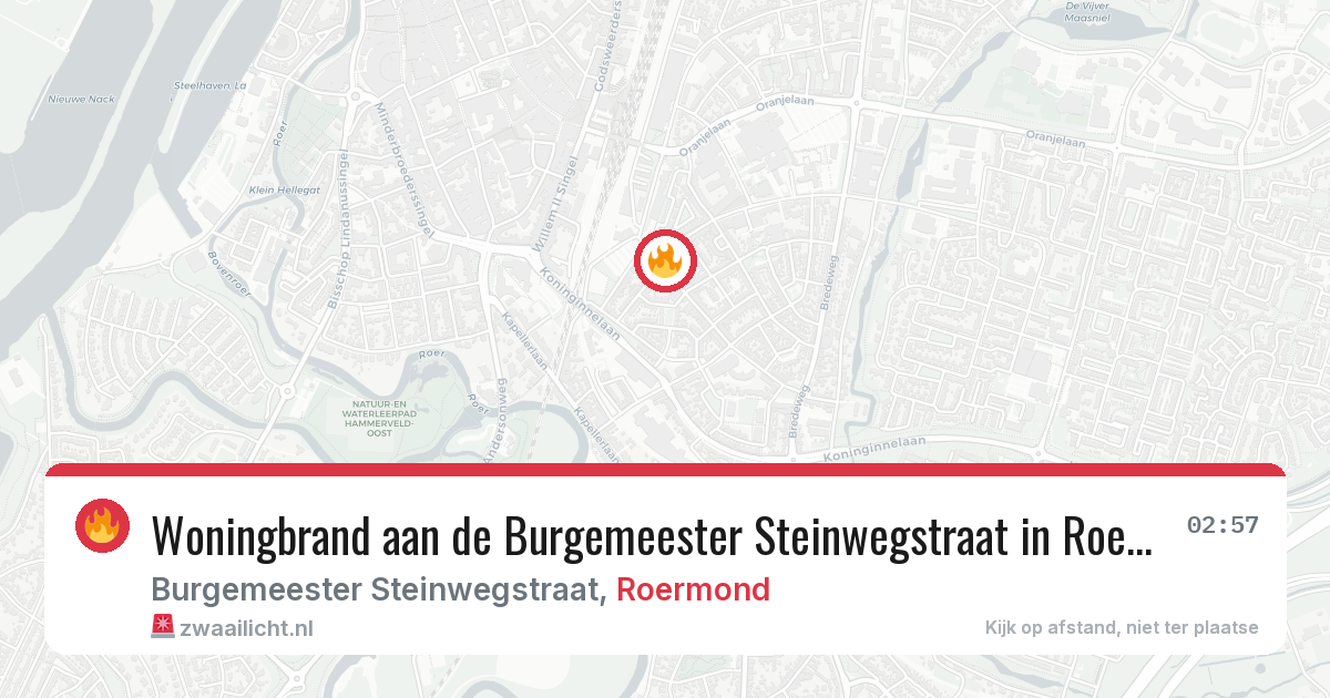 Woningbrand aan de Burgemeester Steinwegstraat in Roermond — 19 mei 2026