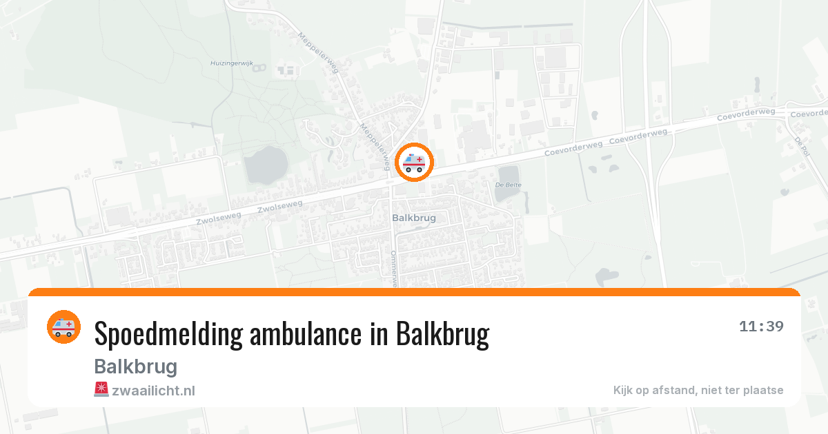 Spoedmelding ambulance in Balkbrug — 30 jul 2026