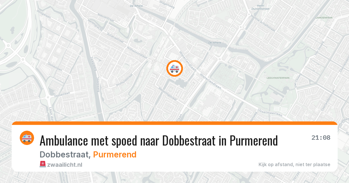 Ambulance met spoed naar Dobbestraat in Purmerend — 31 jul 2026