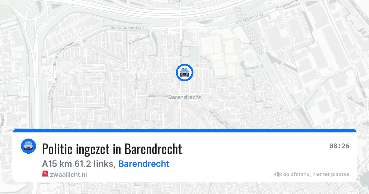 Politie ingezet in Barendrecht — 1 apr 2026 | 🚨 Zwaailicht.nl