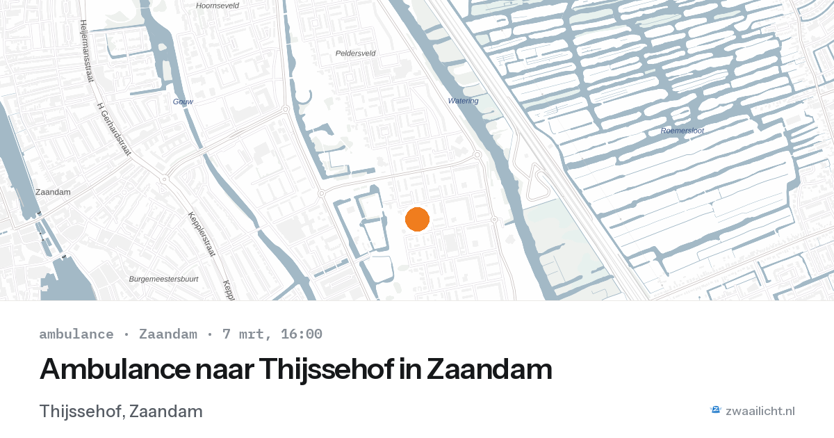 Ambulance naar Thijssehof in Zaandam — 7 mrt 2026