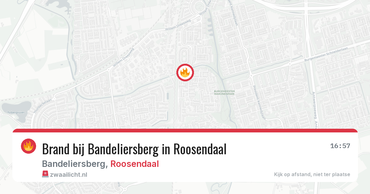 Brand bij Bandeliersberg in Roosendaal — 8 jul 2026